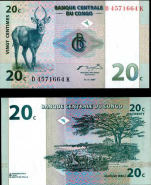 *20 Centimes Konžská demokratická republika 1997, P83 UNC - Kliknutím na obrázok zatvorte -